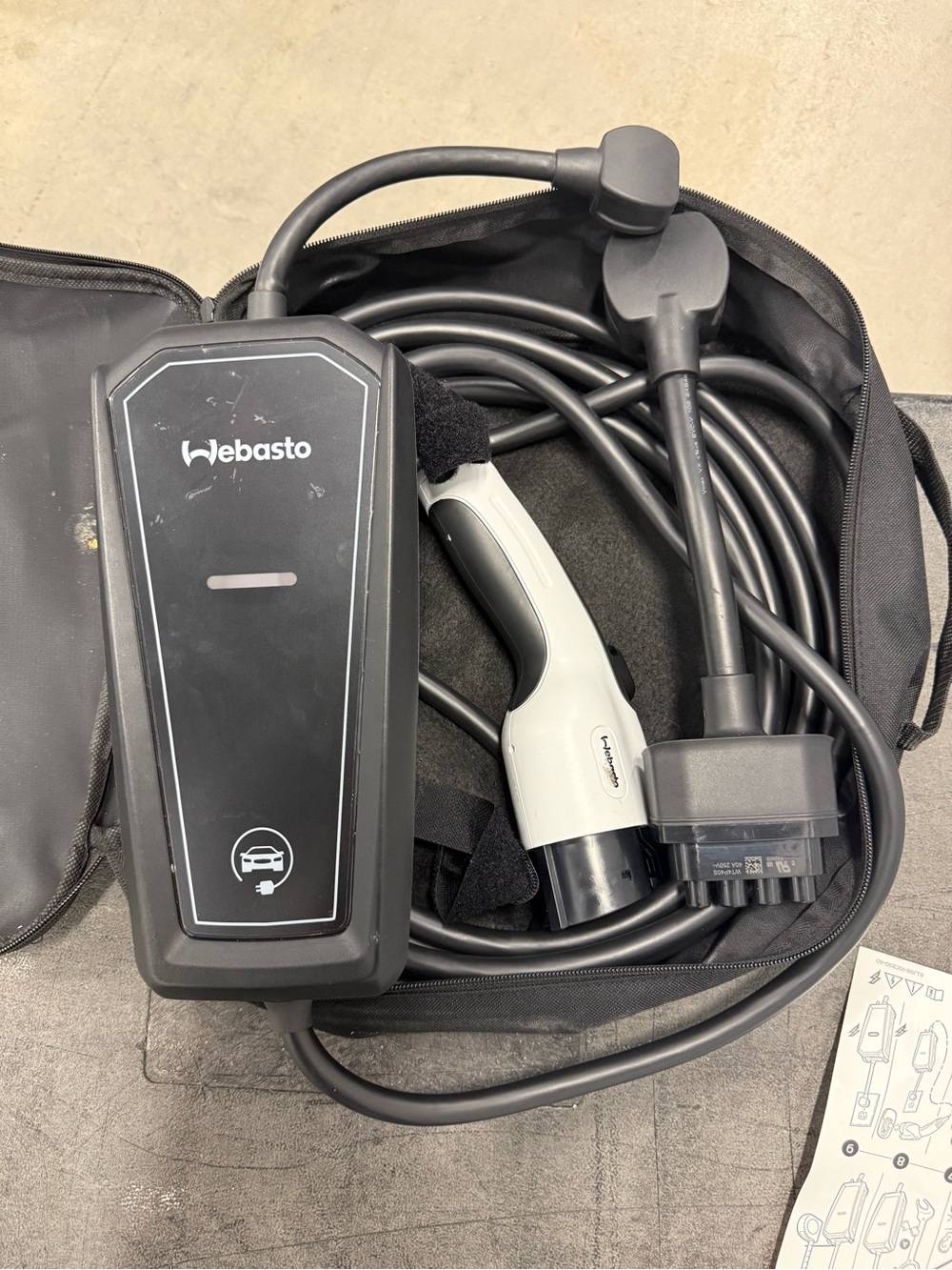 Webasto EV Charging Cable with Control Box - Black and Gray